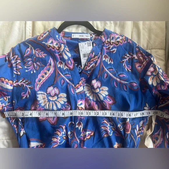 Mango Women’s Pleated Floral Print Midi Dress size 6